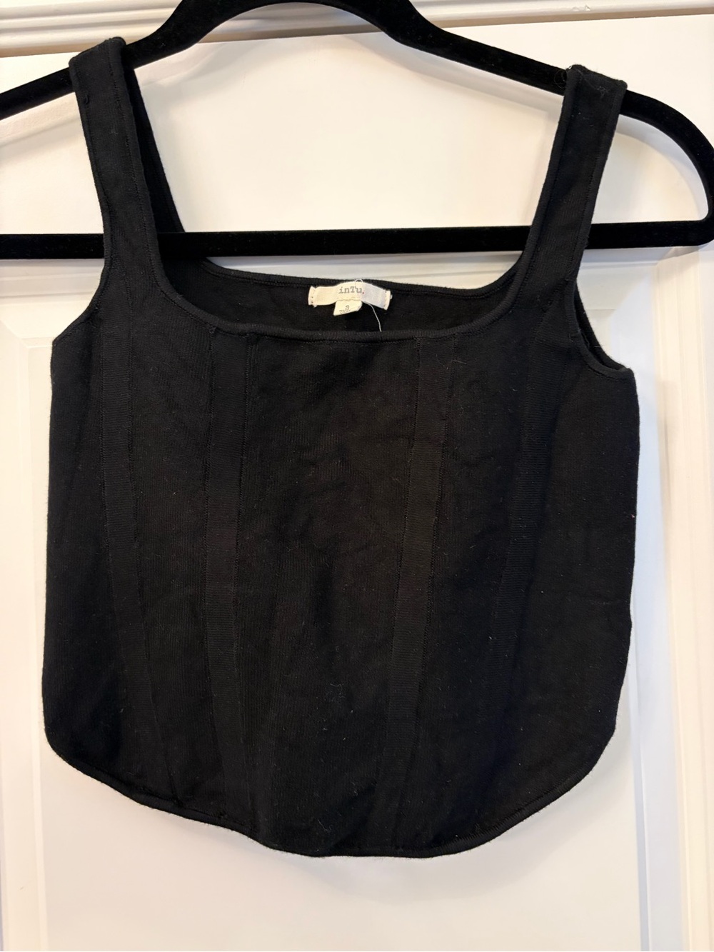 Black Women's Square Neck Tank Top